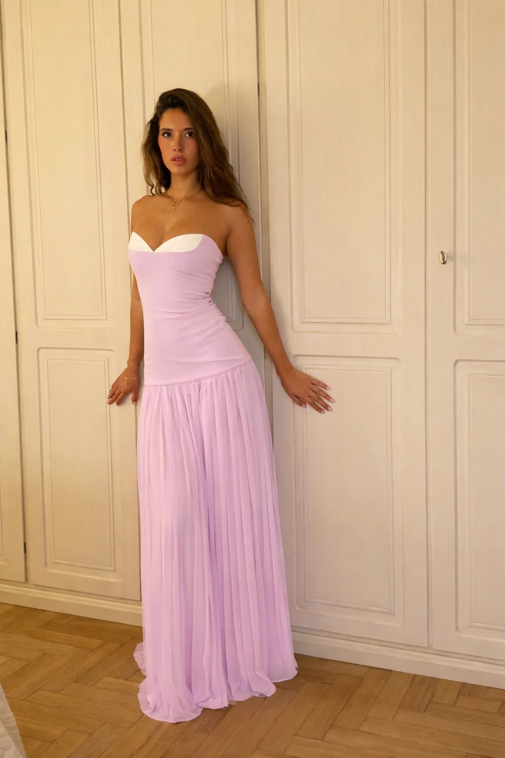 Nicolette Maxi Dress in Baby Pink