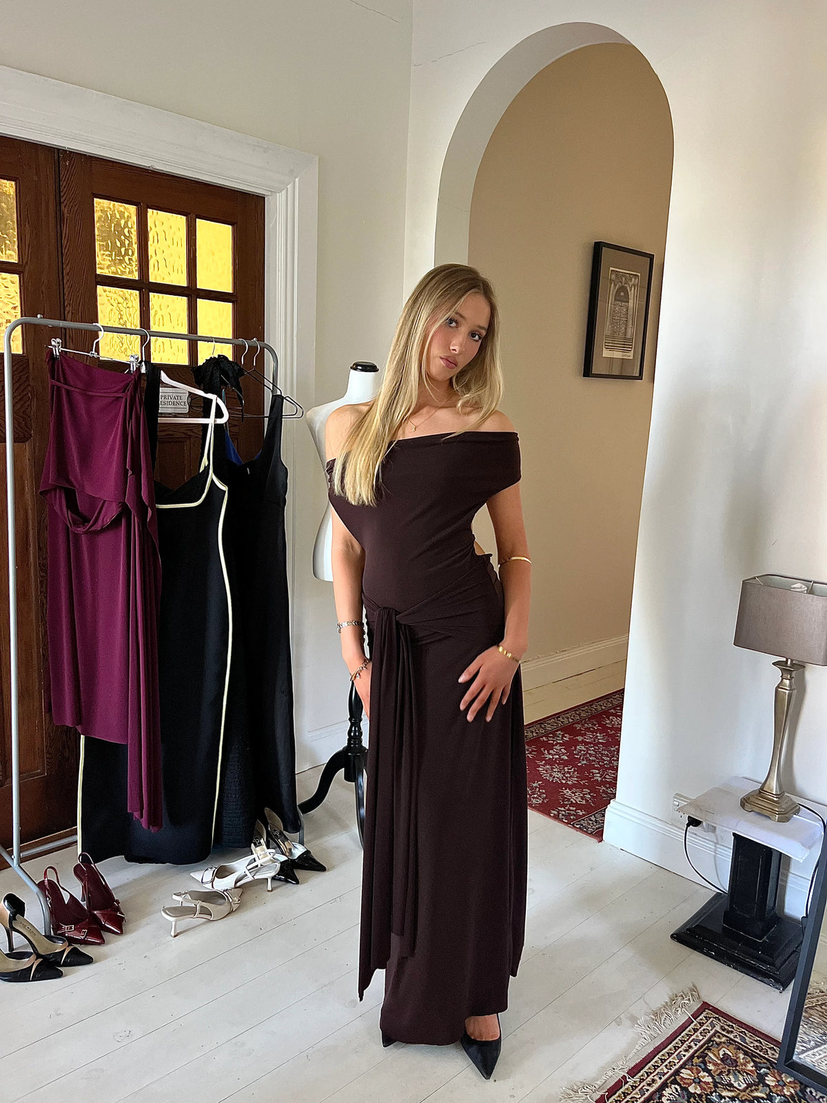 Nadia Dress in Brown