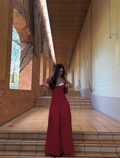 Nicolette Maxi Dress in Raspberry