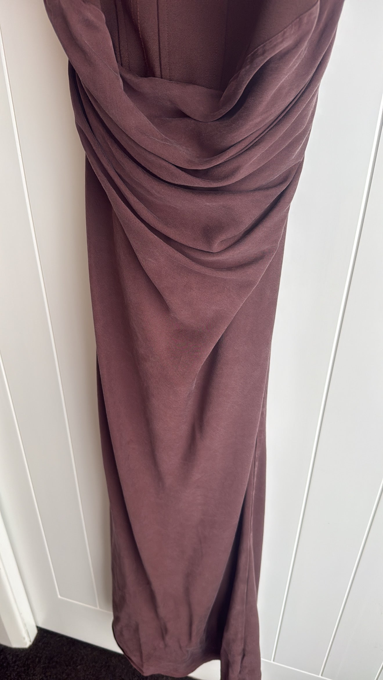 Cornelia Maxi Dress in Plum Brown (8) - FOR SALE