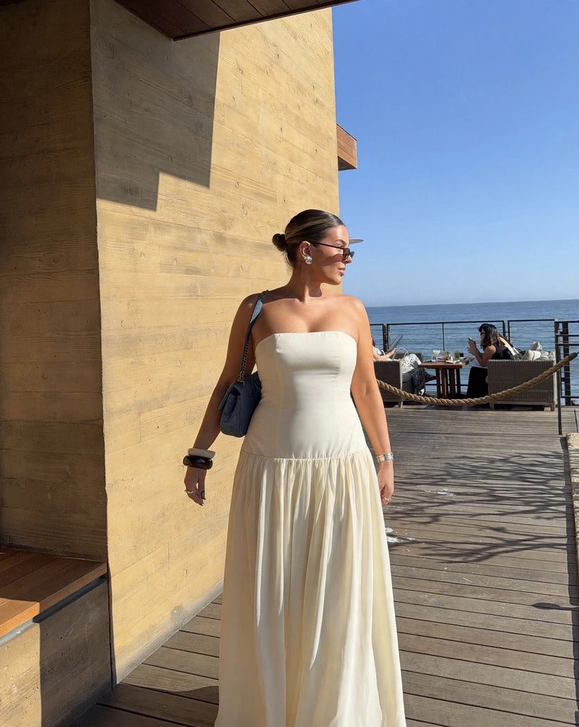 Slowing Tide Maxi Dress in Ivory