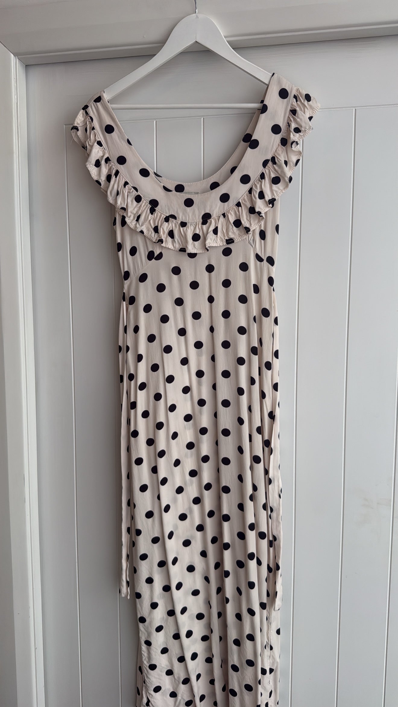 Luna Dress with Polka Dots in White/Black (XS/S) - FOR SALE