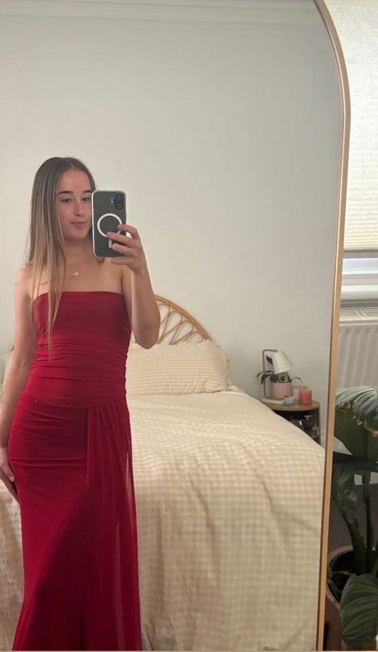 Brooklyn Mesh Maxi Set in Ruby