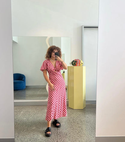 Clover Dress in Red Gingham
