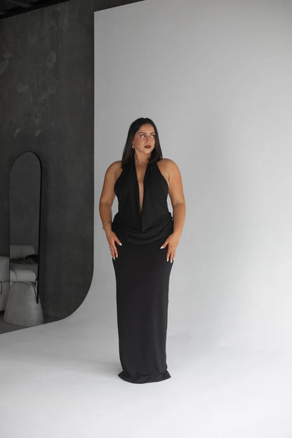 Vanessa Jersey Dress in Black