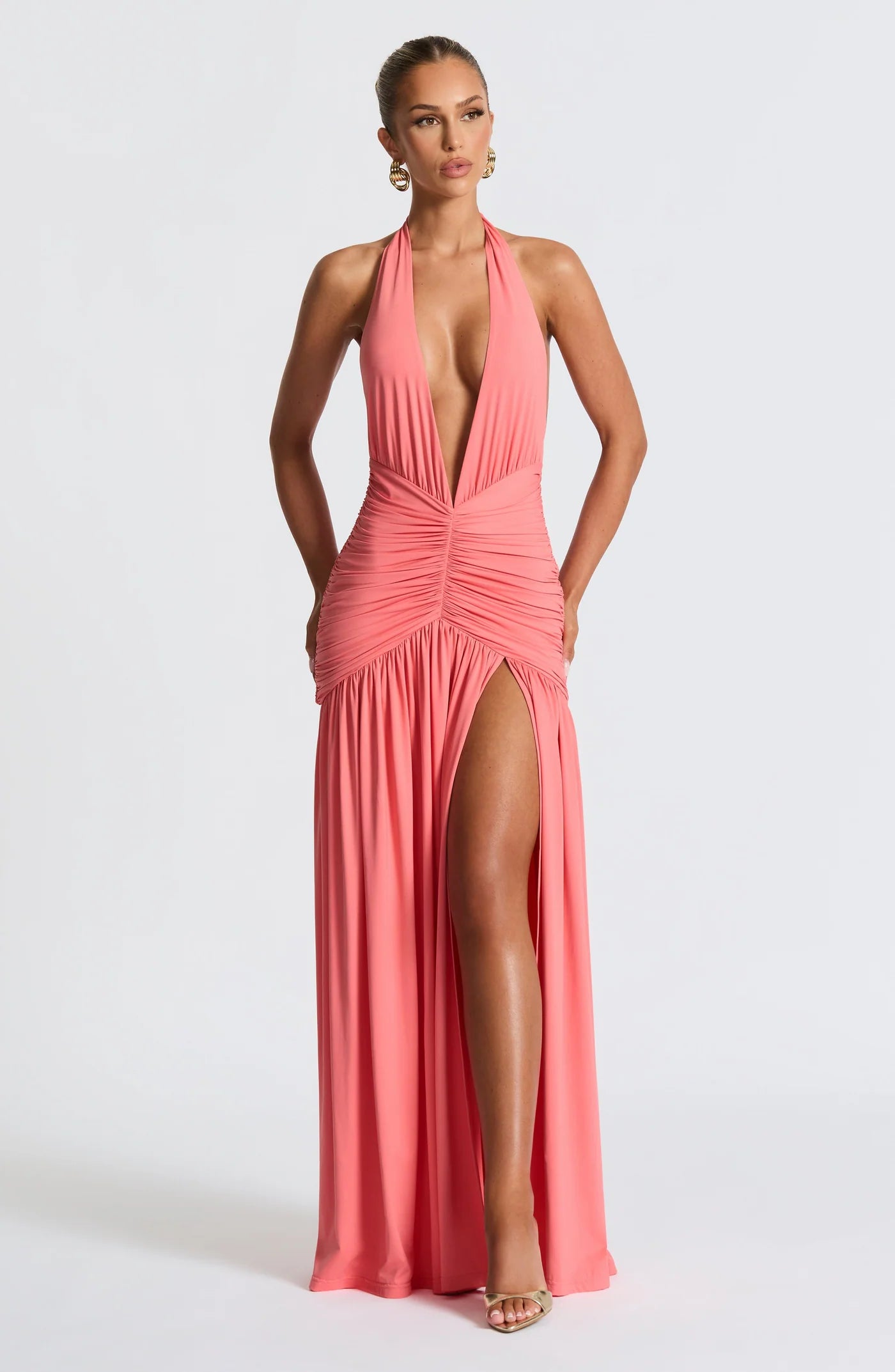 Melania Maxi in Coral Pink