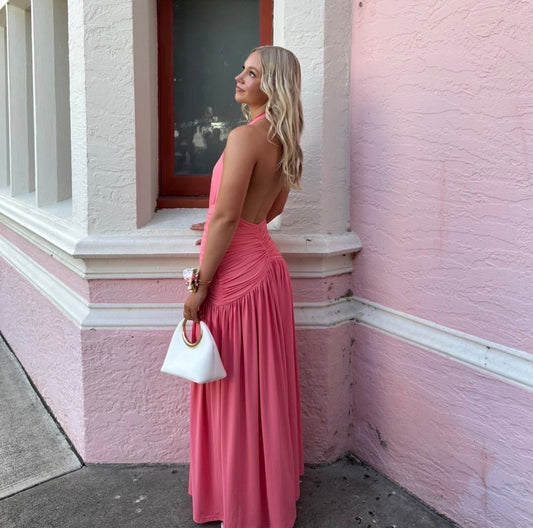 Melania Maxi in Coral Pink