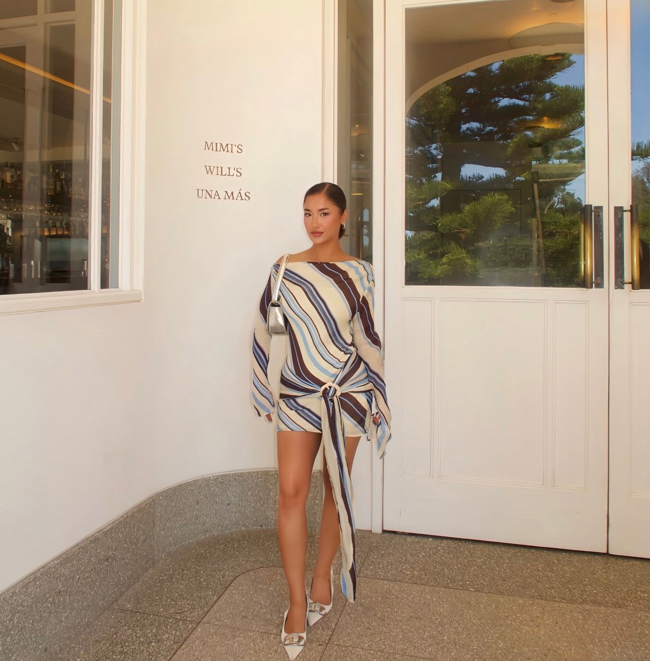 Elise Mini Dress in Ocean Stripe