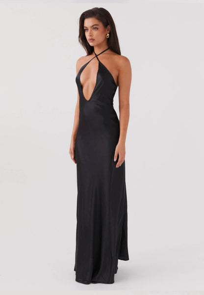 Noir Symphony Maxi Dress in Black