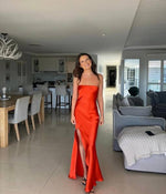 Load image into Gallery viewer, Lila Strapless Maxi Dress in Blood Orange - Bec + Bridge
