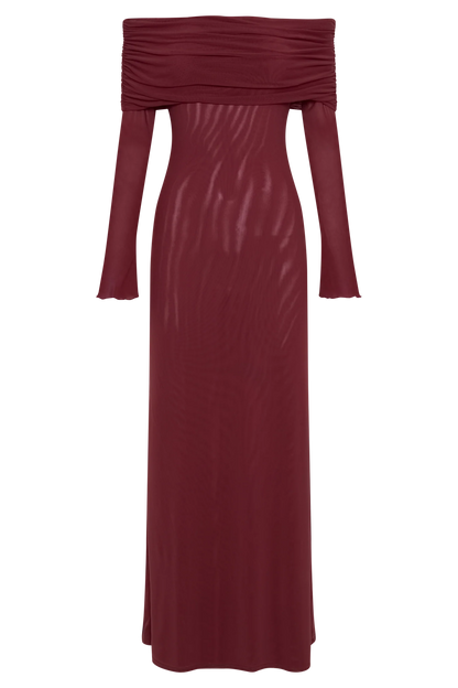 Josie Off Shoulder Mesh Maxi Dress