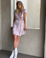 Load image into Gallery viewer, Silk Short Wrap Dress in Mimosa - Kenzie Silk
