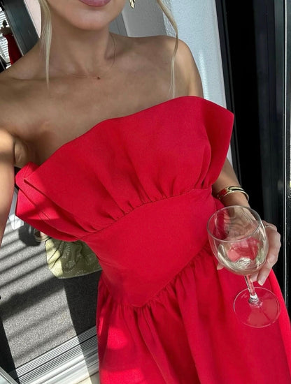 Laurel Sleeveless Maxi Dress In Red