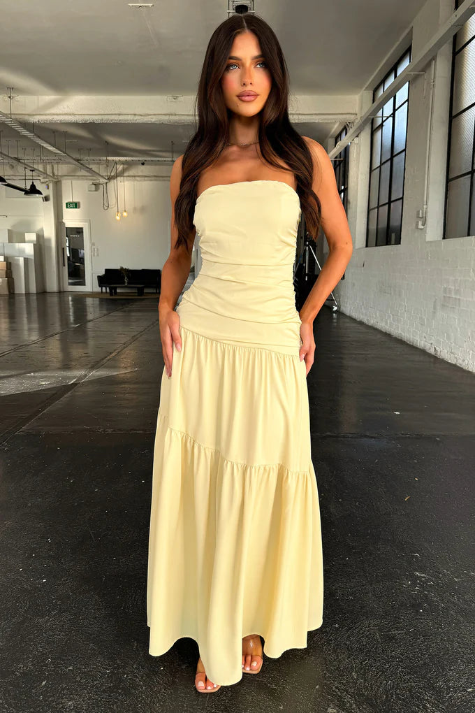 Charlotte Strapless Maxi in Yellow