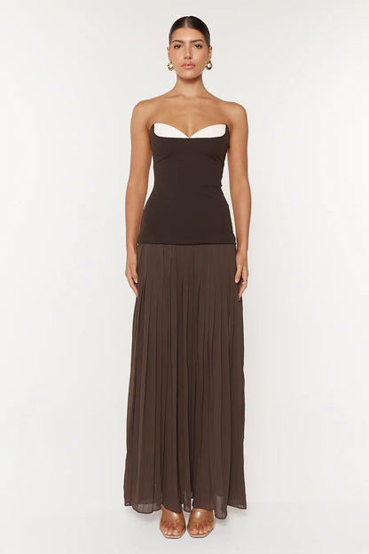 Nicolette Maxi Dress in Espresso