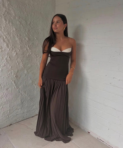 Nicolette Maxi Dress in Espresso