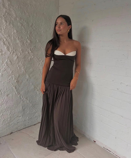 Nicolette Maxi Dress in Espresso