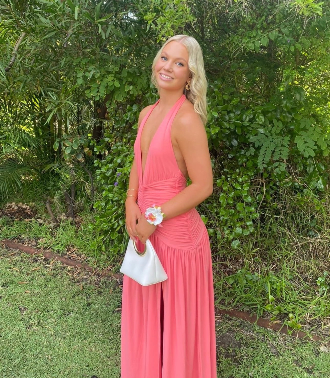 Melania Maxi in Coral Pink
