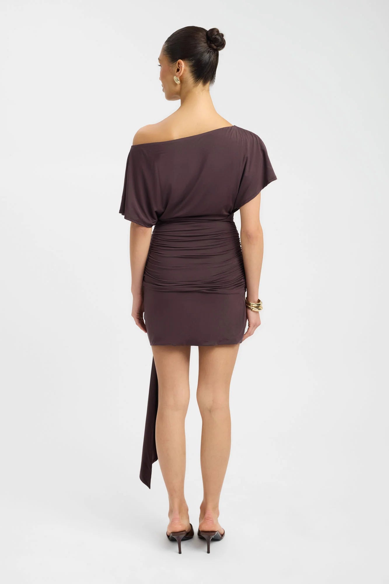 Lorenze Mini Dress in Dark Mahogany