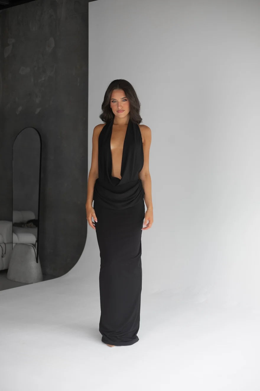 Vanessa Jersey Dress in Black