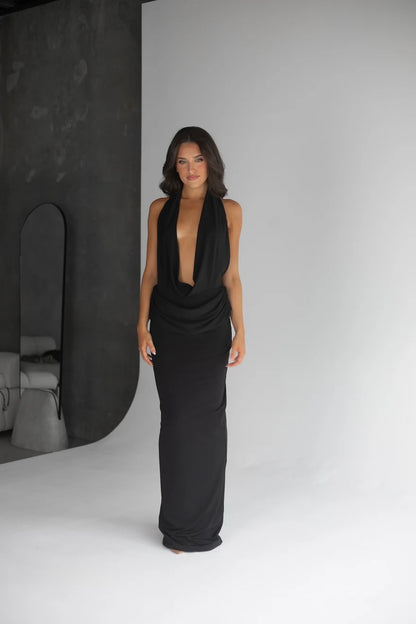 Vanessa Jersey Dress in Black