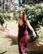 Load image into Gallery viewer, Silk Long Slip Dress in Plum - Kenzie Silk
