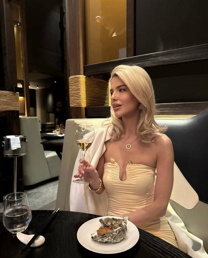 Tayla Trim Maxi Dress in Butter