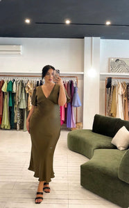Uma Dress in Khaki - RUBY