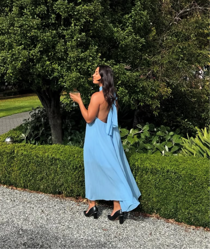 Cascade Crush Gown in Sky Blue