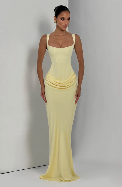 Cornelia Maxi Dress in Lemon