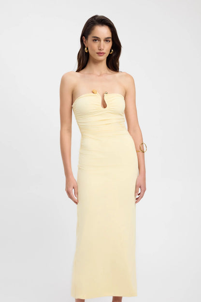 Tayla Trim Maxi Dress in Butter