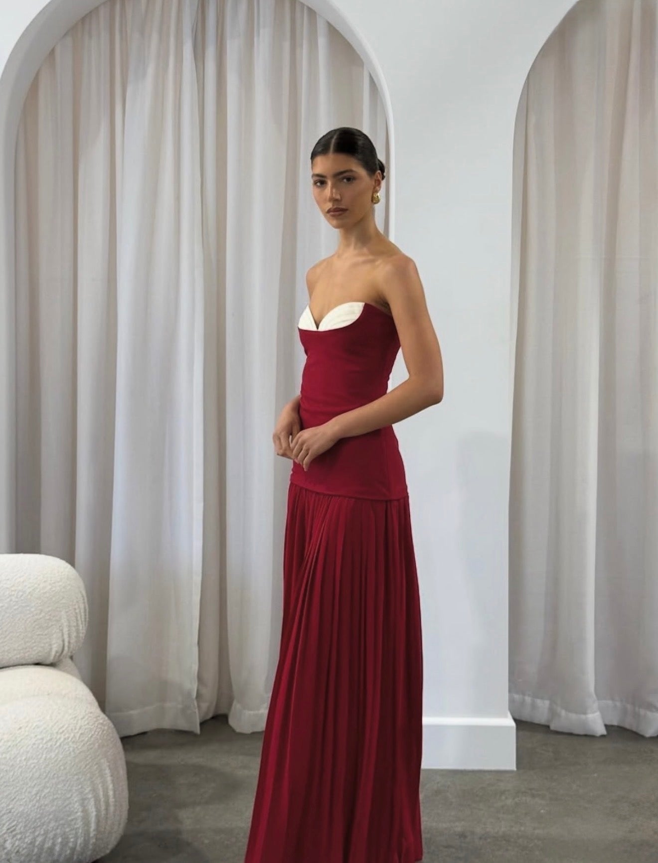 Nicolette Maxi Dress in Raspberry