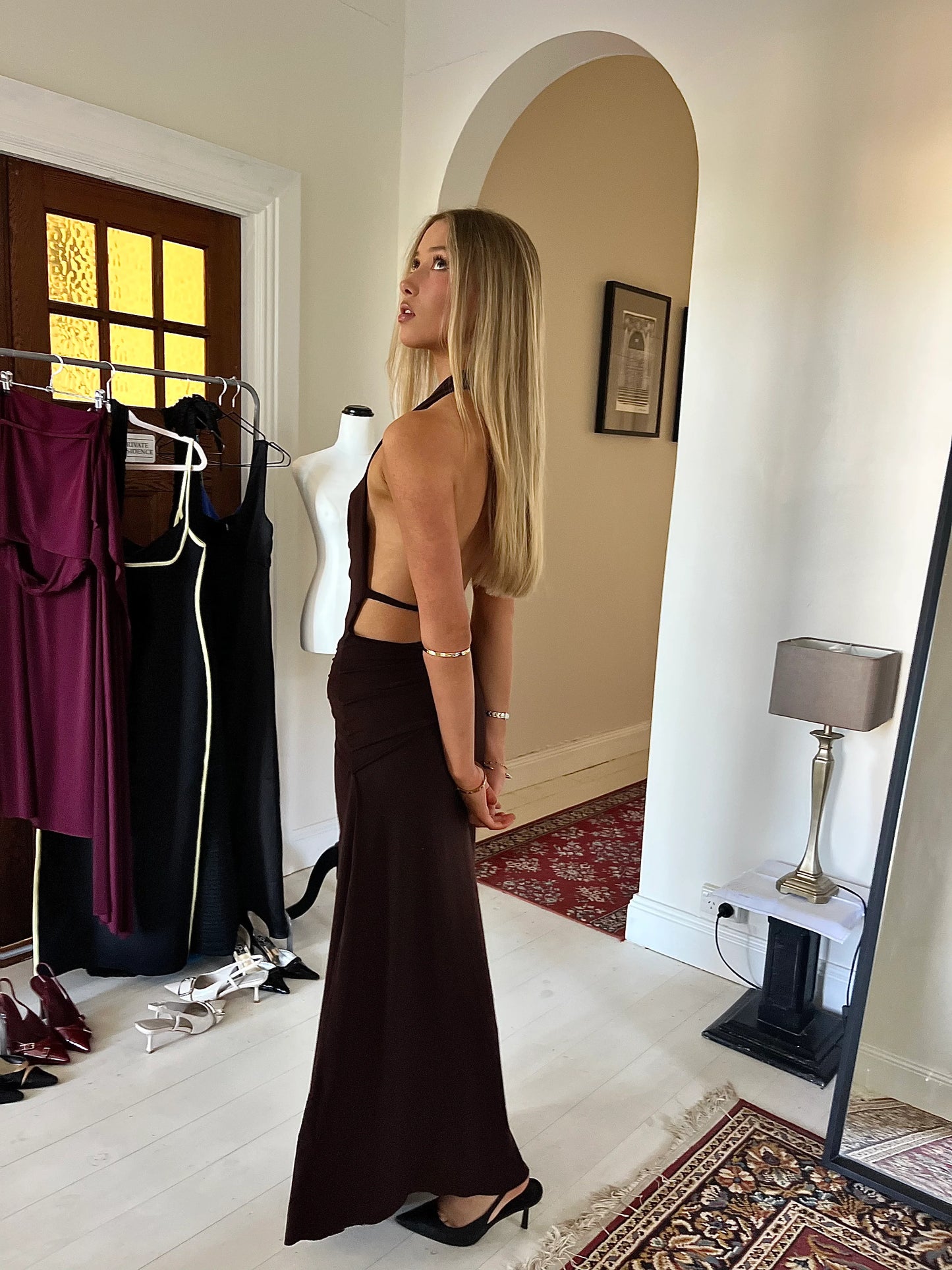 Nadia Dress in Brown