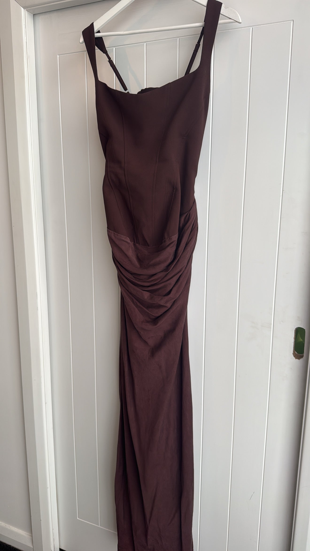 Cornelia Maxi Dress in Plum Brown (12) - FOR SALE