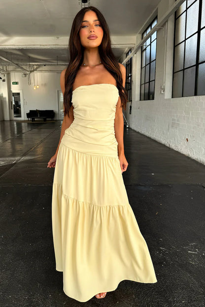 Charlotte Strapless Maxi in Yellow