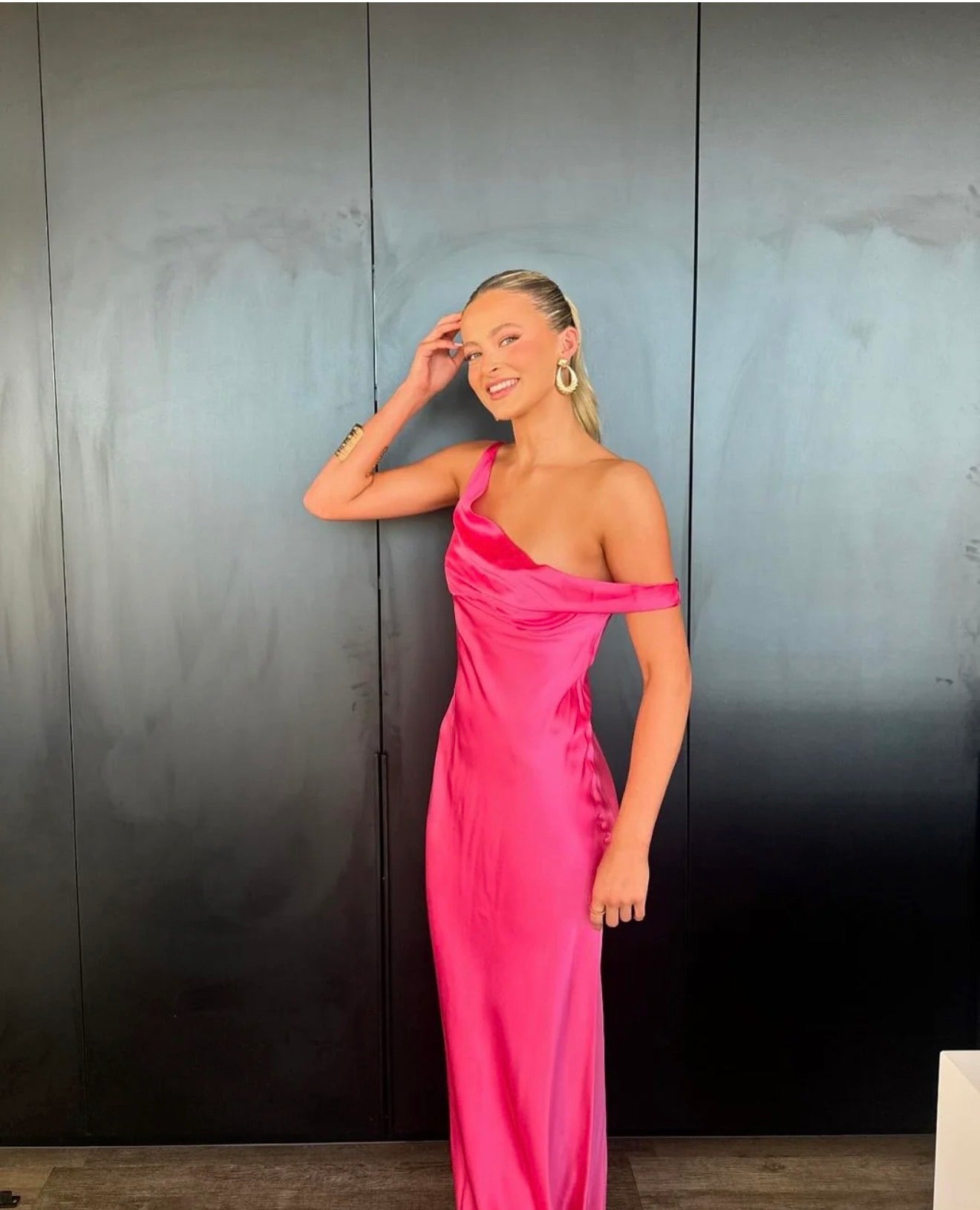 Monika Gown in Neon Pink