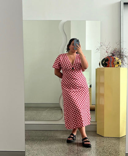 Clover Dress in Red Gingham