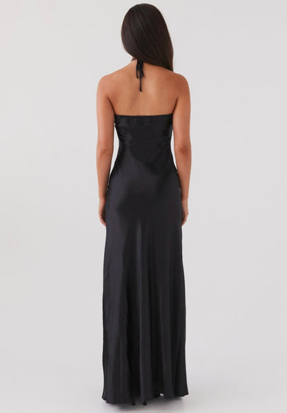 Noir Symphony Maxi Dress in Black