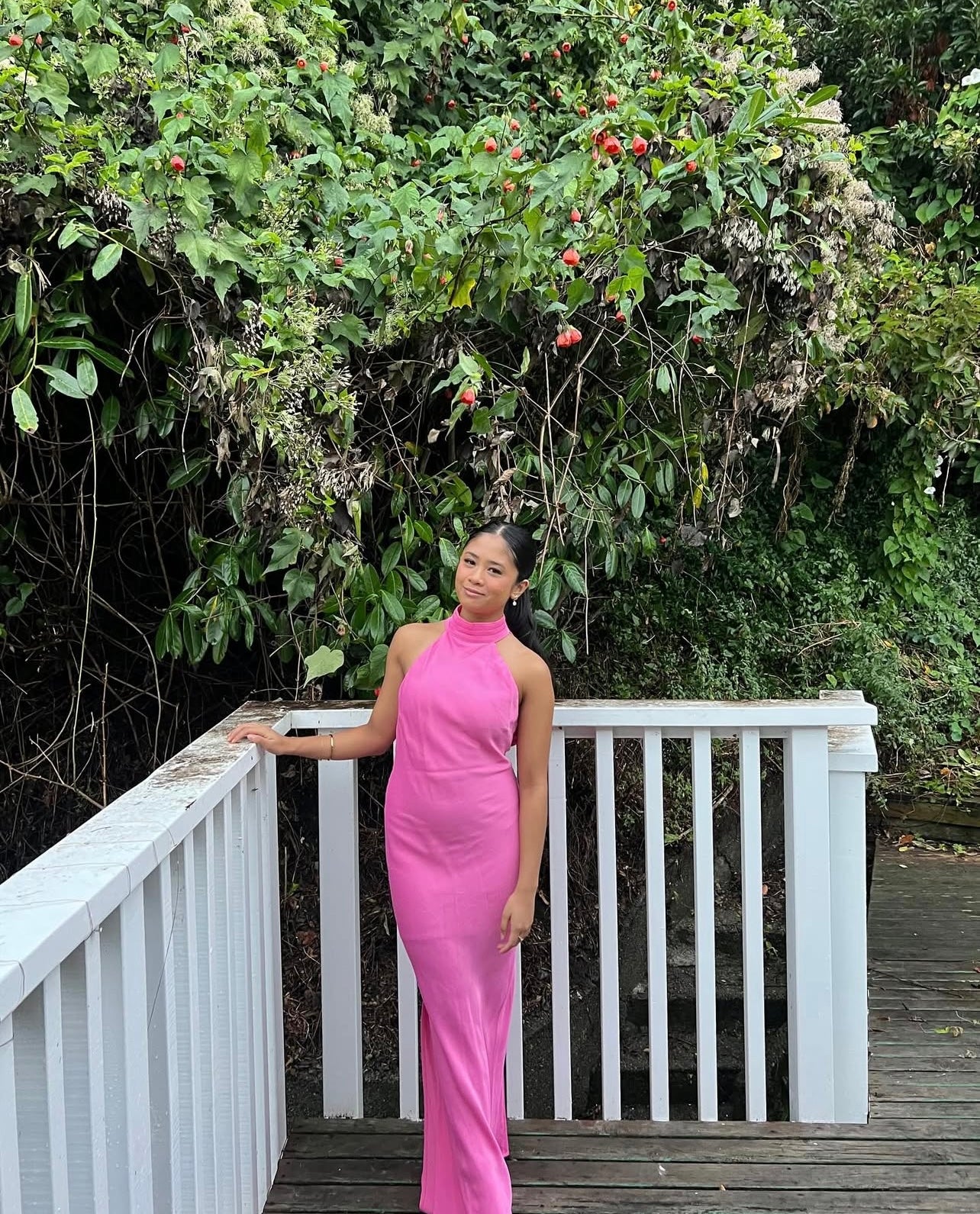 Claire Satin Drape Dress in Pink