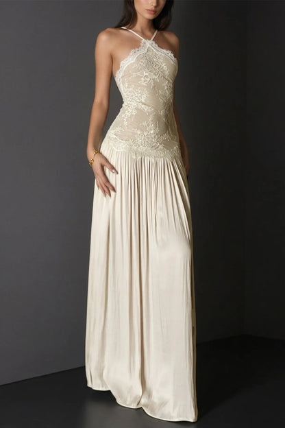 Cadwalader Lace Floral Ruch Maxi
