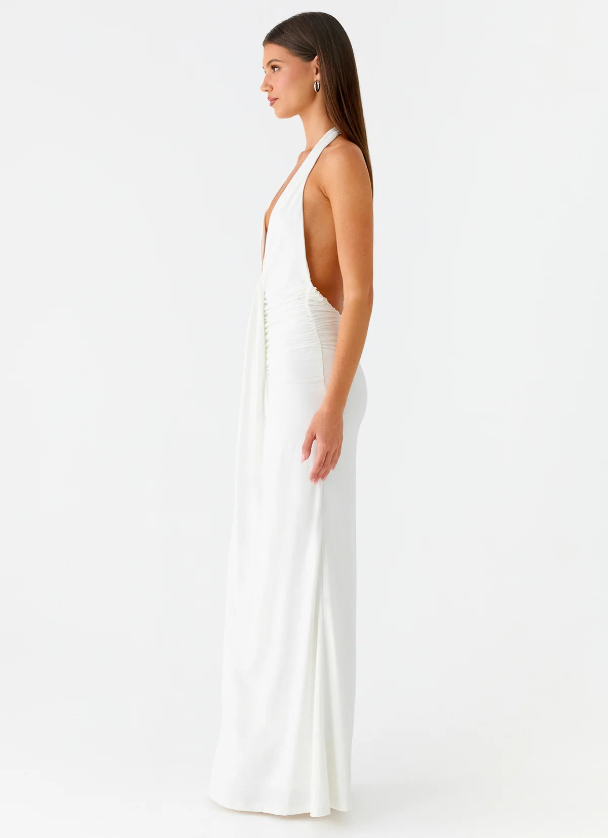 Cheyenne Halter Neck Maxi Dress in Ivory
