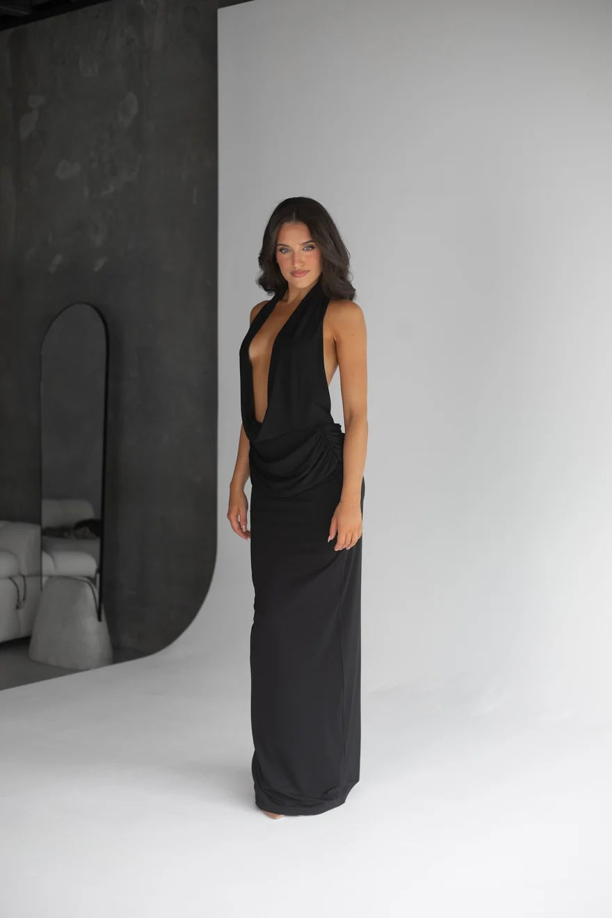 Vanessa Jersey Dress in Black