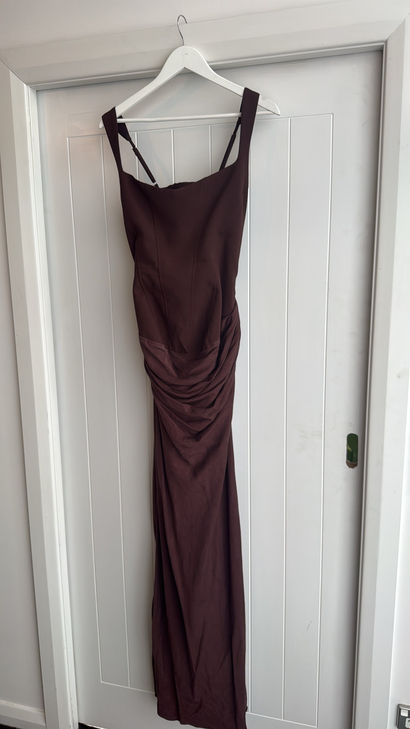Cornelia Maxi Dress in Plum Brown (12) - FOR SALE