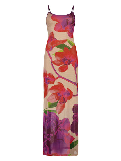 Mesh Fuchsia Slip Dress