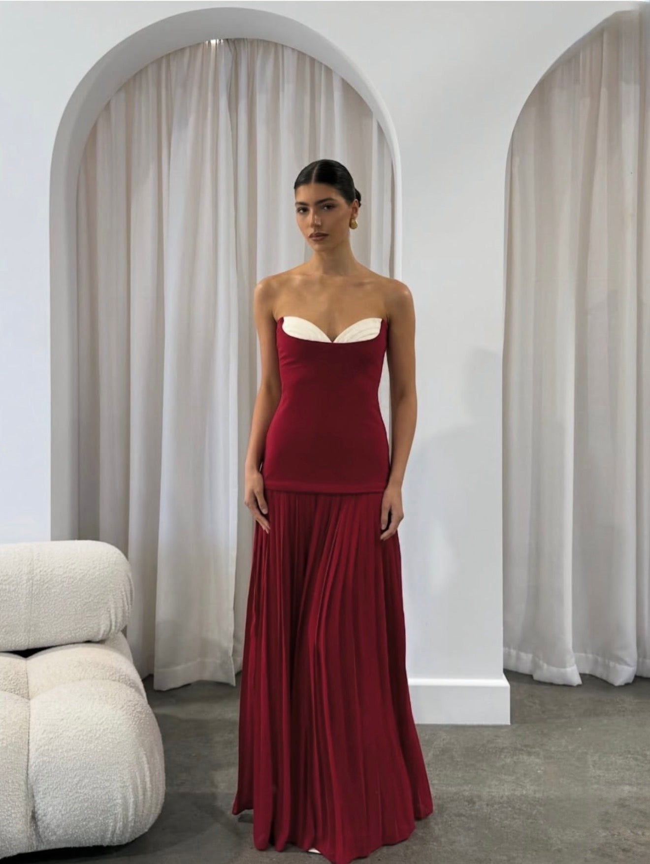 Nicolette Maxi Dress in Raspberry