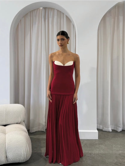 Nicolette Maxi Dress in Raspberry