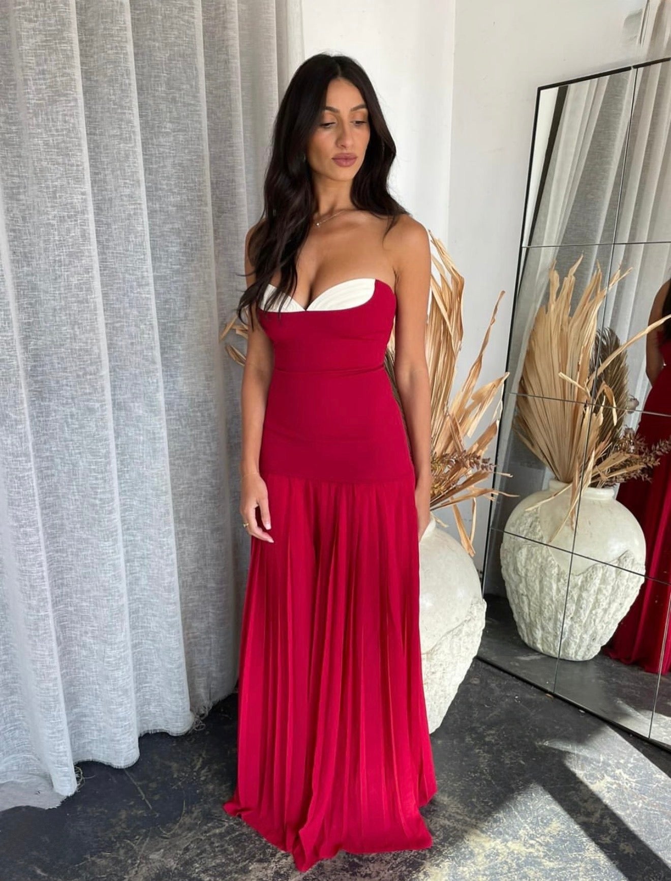 Nicolette Maxi Dress in Raspberry