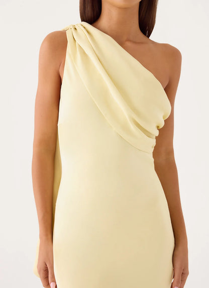 Elena Maxi Dress in Baby Yellow
