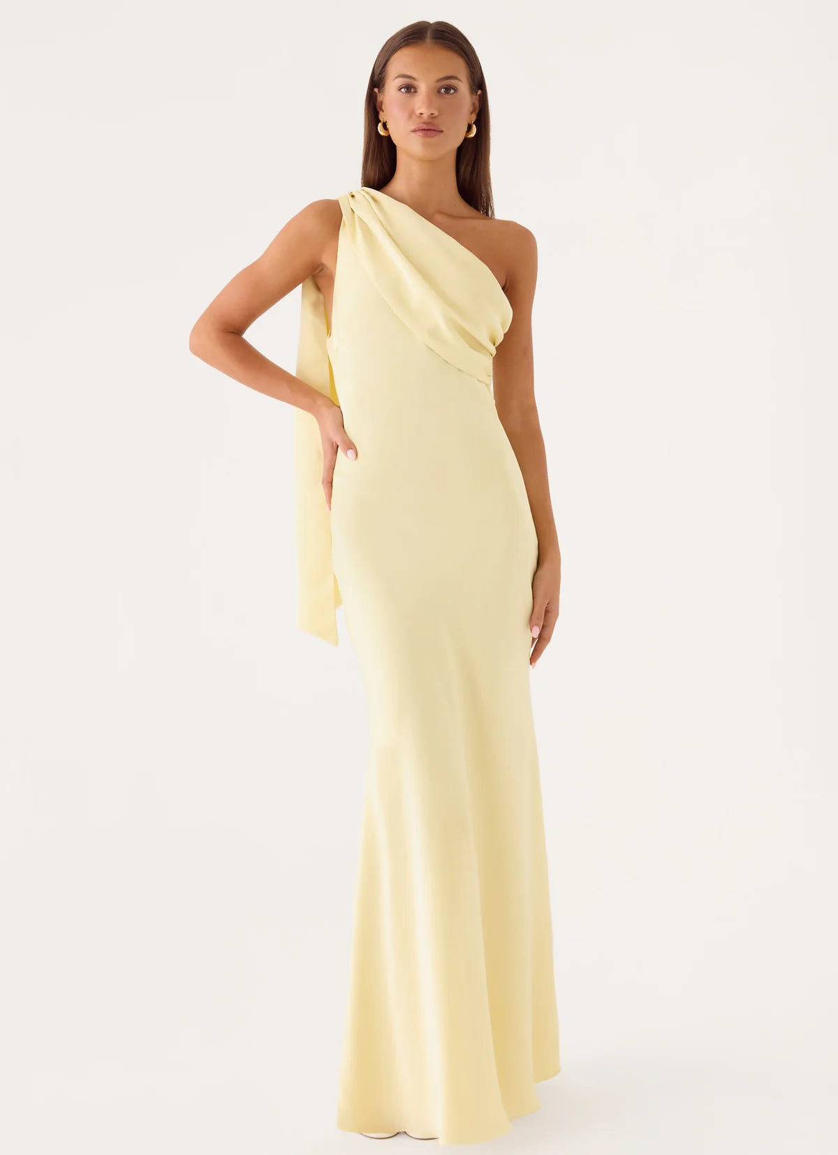 Elena Maxi Dress in Baby Yellow