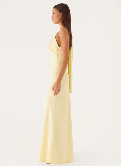 Elena Maxi Dress in Baby Yellow